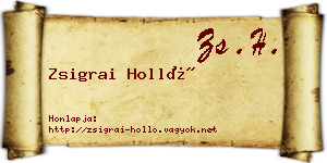Zsigrai Holló névjegykártya